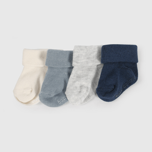 Pack Cuatro Calcetines Celeste de Bebé de New born talla Única