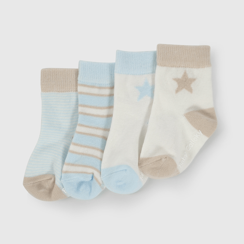 Pack Cuatro Calcetines Estrella De Niño Infantil talla 14/16 a 23/25