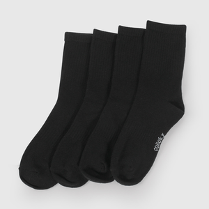 Pack Cuatro Calcetín Negro De Niño preavance talla 23/25 a 34/37