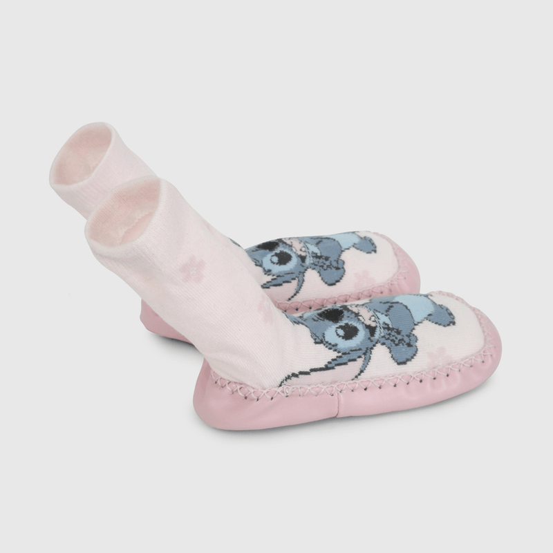 Calcetín Rosado Antideslizante Lilo Stitch de Niña talla 23/25 a 34/37