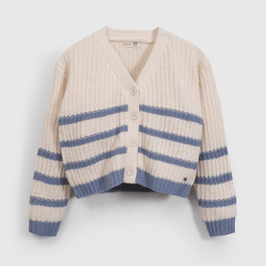 Chaleco Rayas Beige  de Niña talla 3 a 12 Años