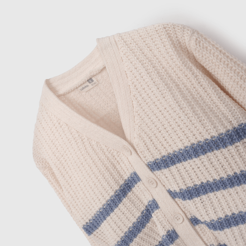 Chaleco Rayas Beige  de Niña talla 3 a 12 Años