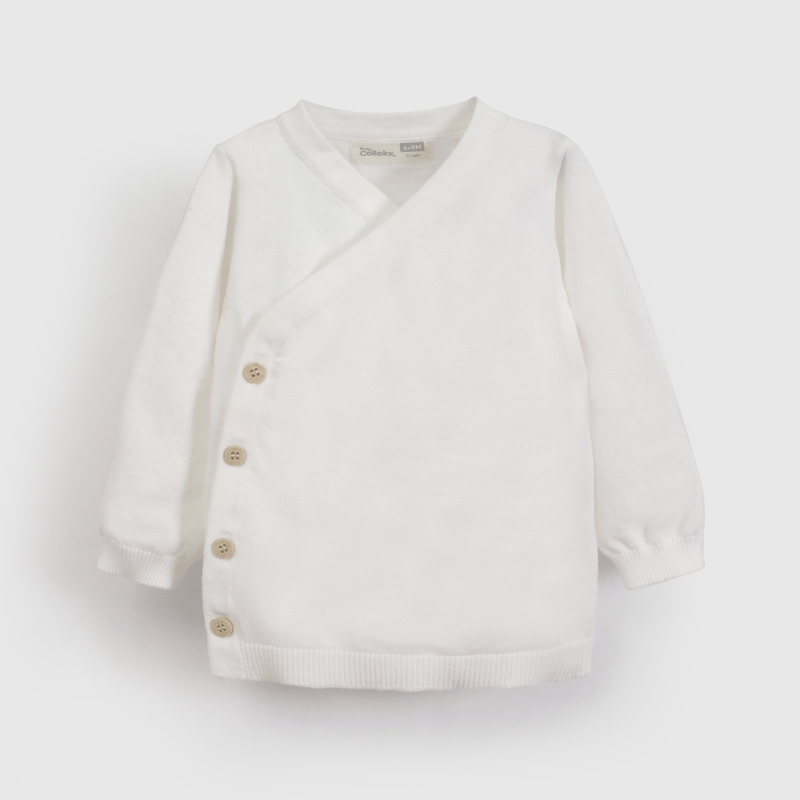 Clemente Blanco Tejido Unisex de New born talla RN a 6/9 M