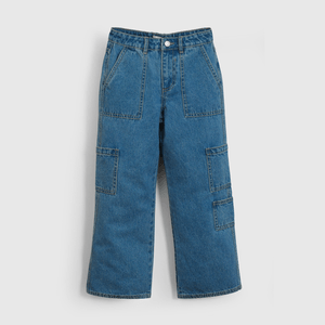 Jeans Azul Cargo de Niña talla 3 a 12 Años