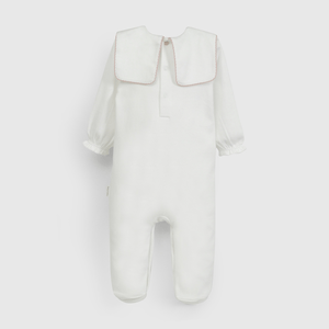 Osito Blanco Cuello Flores de Bebé de New born talla RN a 6/9 M