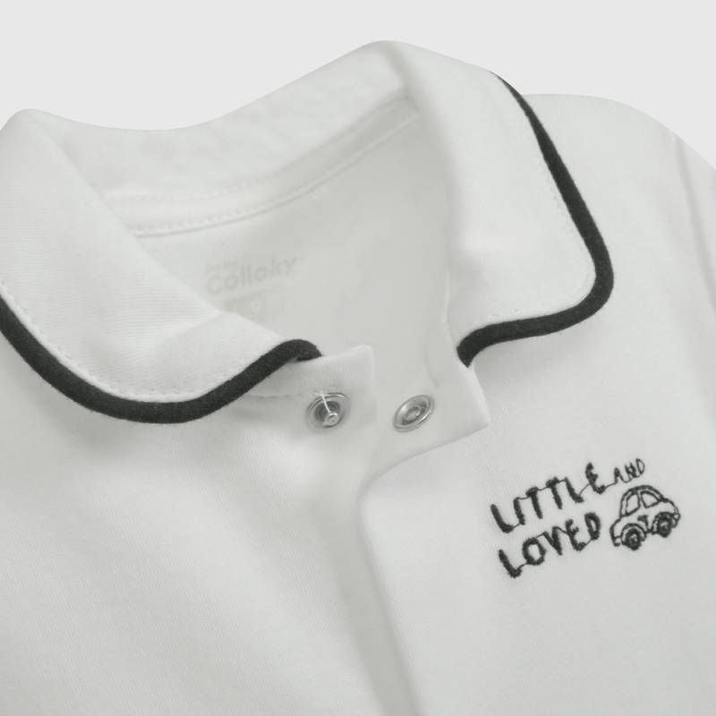 Osito Blanco Cuello de Bebé de New born talla RN a 6/9 M