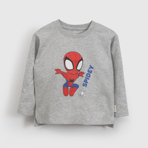 Polera Gris Spiderman De Niño Infantil talla 3/6 M a 24m/36 M