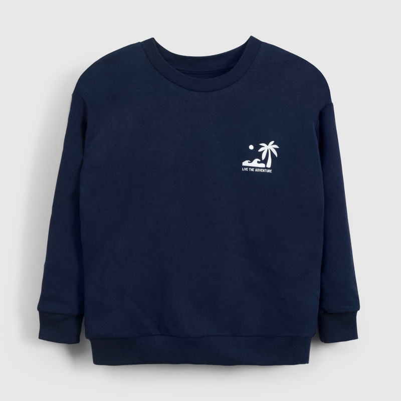 Poleron Básico Azul de Niño talla 3 a 12 Años