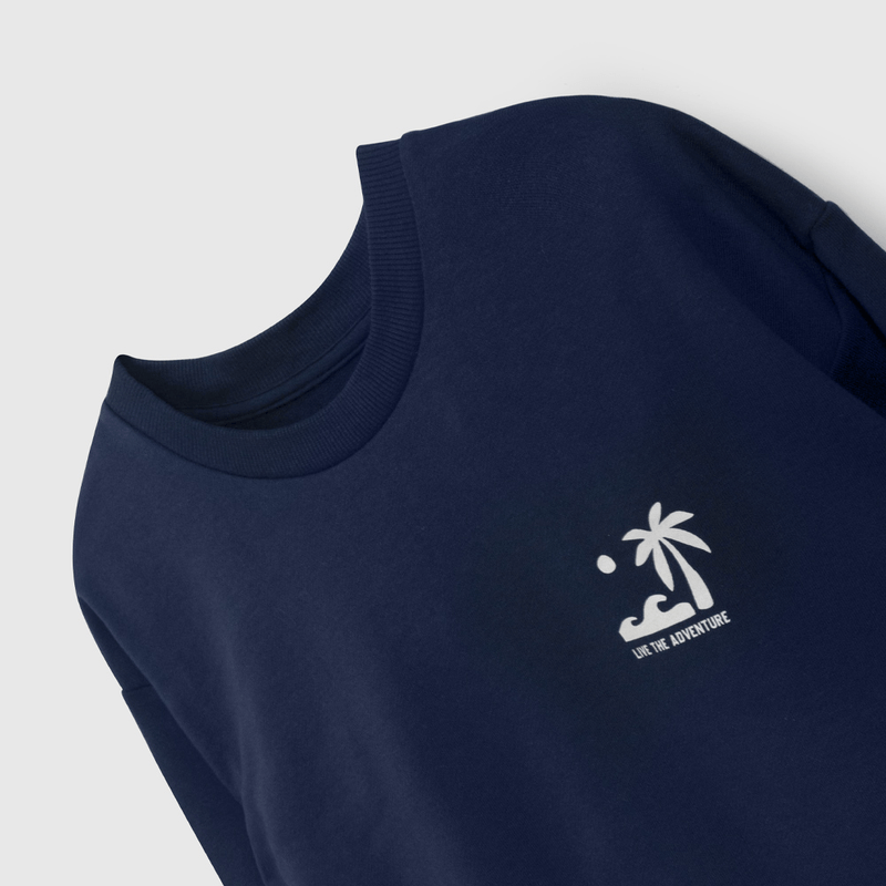 Poleron Básico Azul de Niño talla 3 a 12 Años