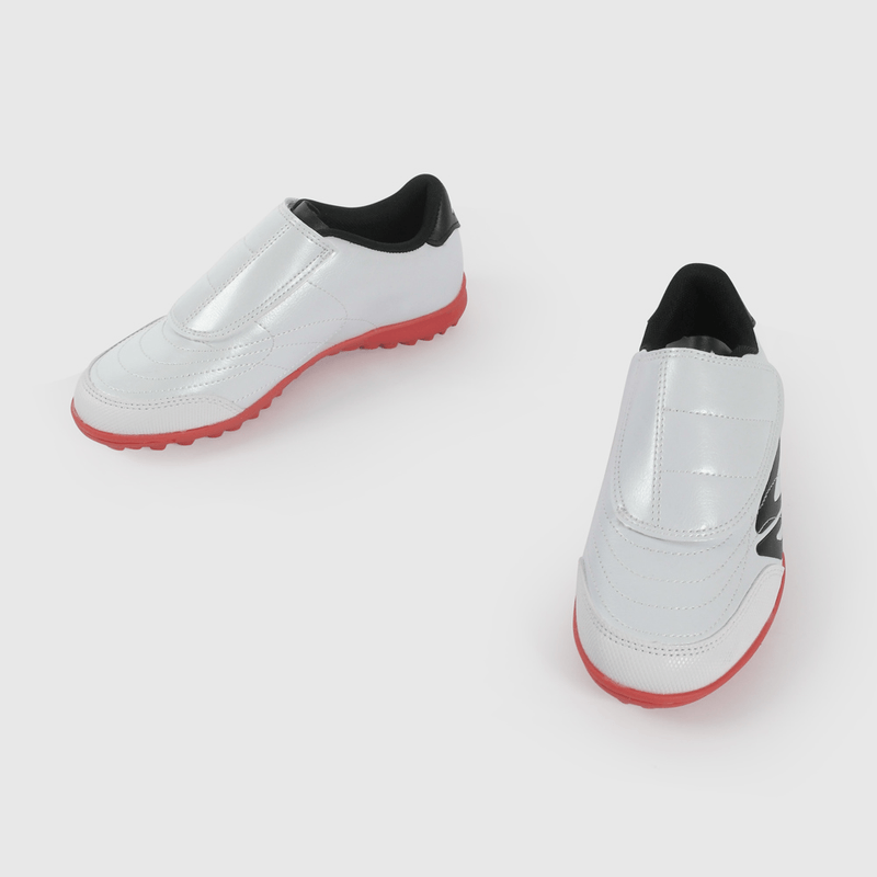 Zapatilla de Fútbol Blanca con Rojo de Niño talla 28 a 38
