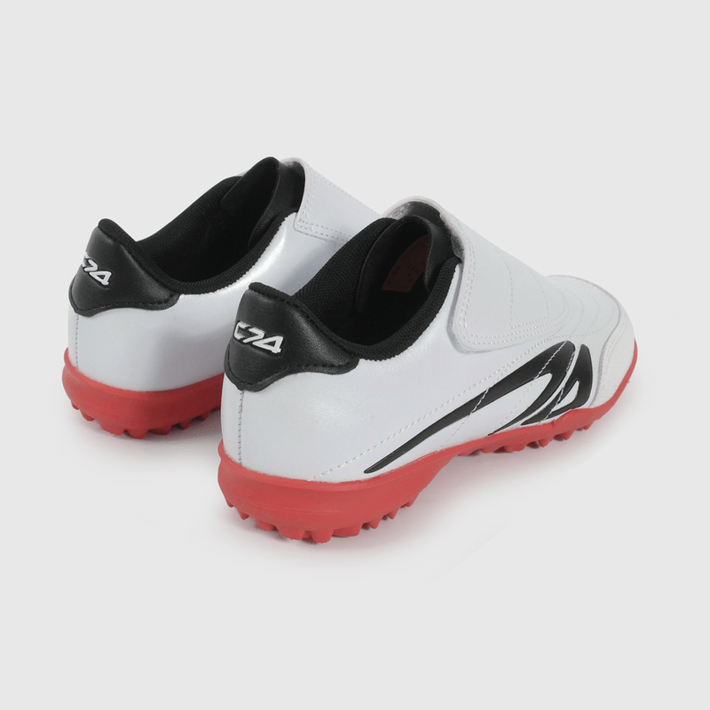 Zapatilla de Fútbol Blanca con Rojo de Niño talla 28 a 38