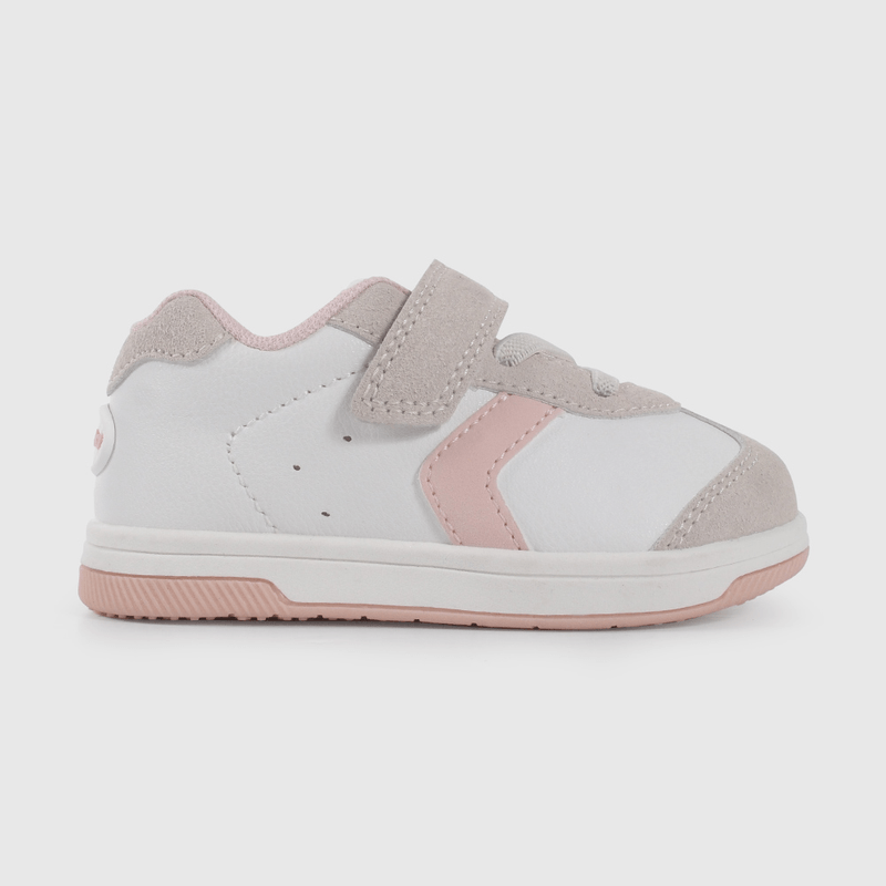 Zapatilla Urbana Blanca y Rosado de Primeros Pasos talla 18 a 21