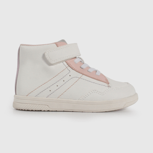 Zapatilla Urbana Blanca Caña Alta con Velcro talla 21 a 27
