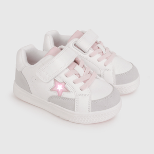 Zapatilla de Luces Blanca con Estrellas de Caminante talla 21 a 27