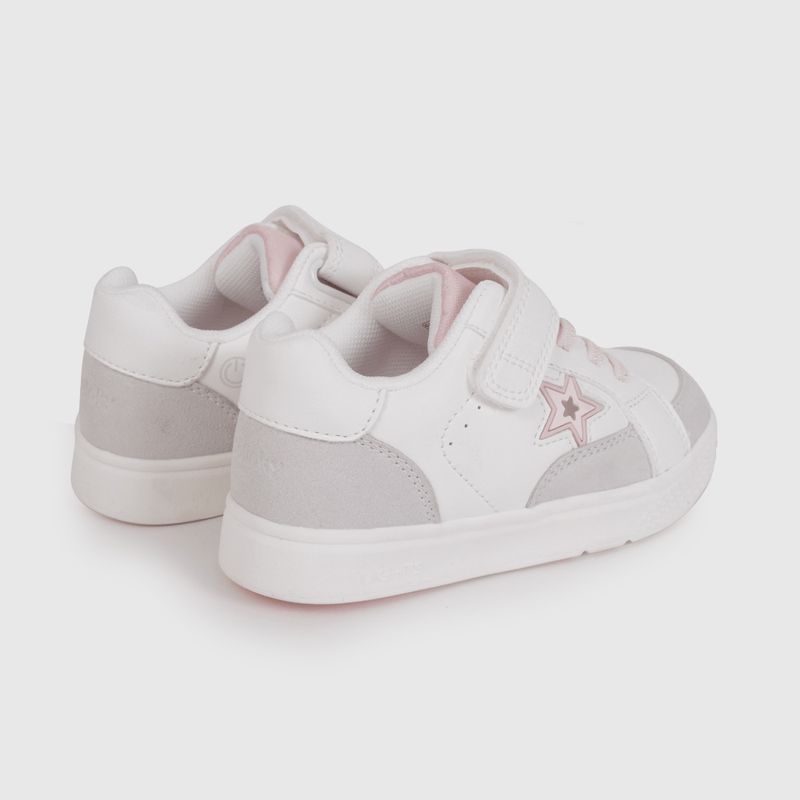 Zapatilla de Luces Blanca con Estrellas de Caminante talla 21 a 27