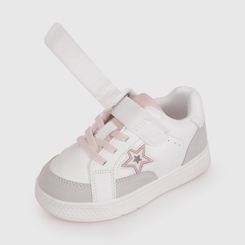 Zapatilla de Luces Blanca con Estrellas de Caminante talla 21 a 27