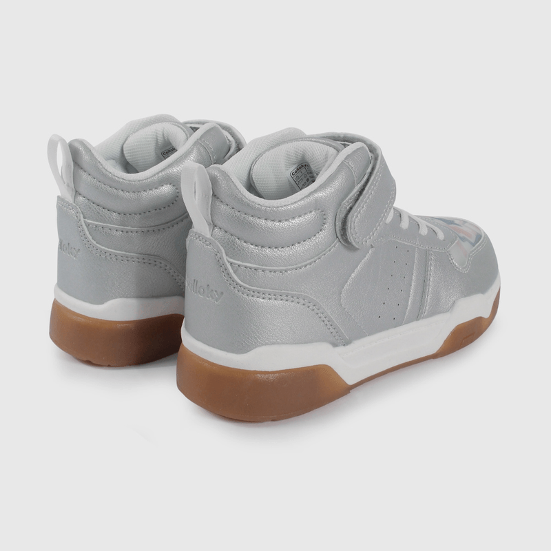 Zapatilla de Luces Metalizada Plateada de Niño talla 28 a 38