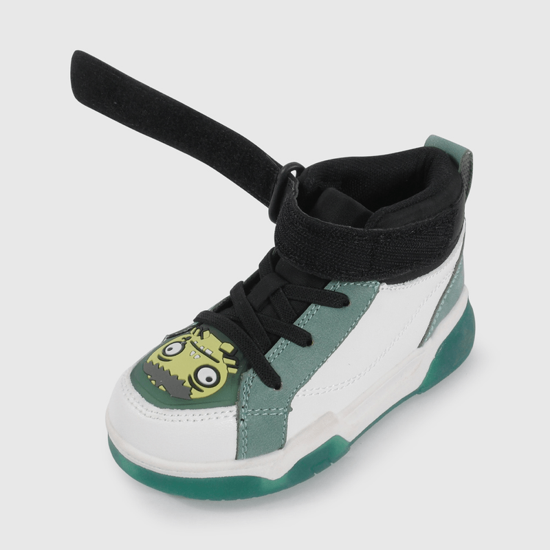Zapatilla de Luces Blanca con Verde Temática Zombie de Caminante talla 21 a 27