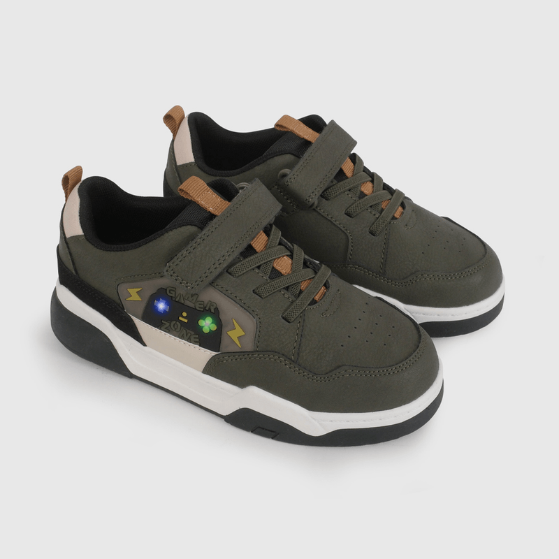 Zapatilla de Luces Verde Temática Gamer de Niño talla 28 a 38
