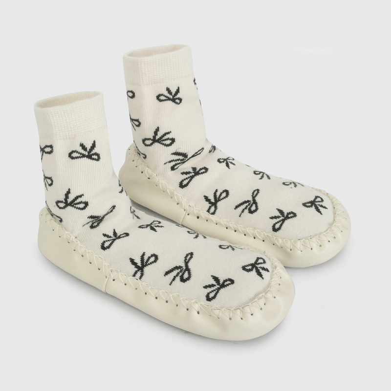 Calcetín Beige Antideslizante Cintas de Niña talla 23/25 a 34/37