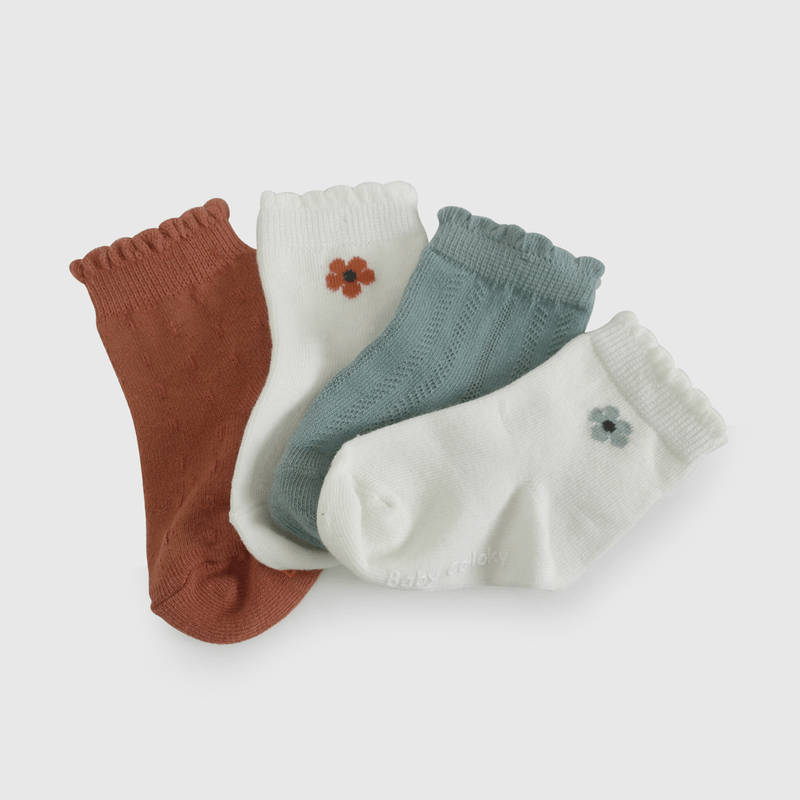 Pack Cuatro Calcetines Multicolor de Niña Infantil talla 14/16 a 23/25