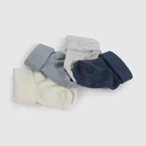 Pack Cuatro Calcetines Celeste de Bebé de New born talla Única