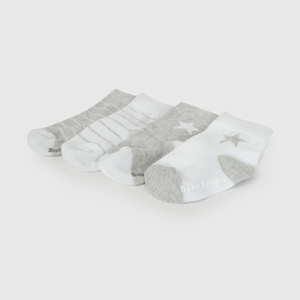 Pack Cuatro Calcetines Gris Estrella De Niño Infantil talla 14/16 a 23/25