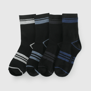 Pack Cuatro Calcetín Negro De Niño Avance talla 23/25 a 34/37