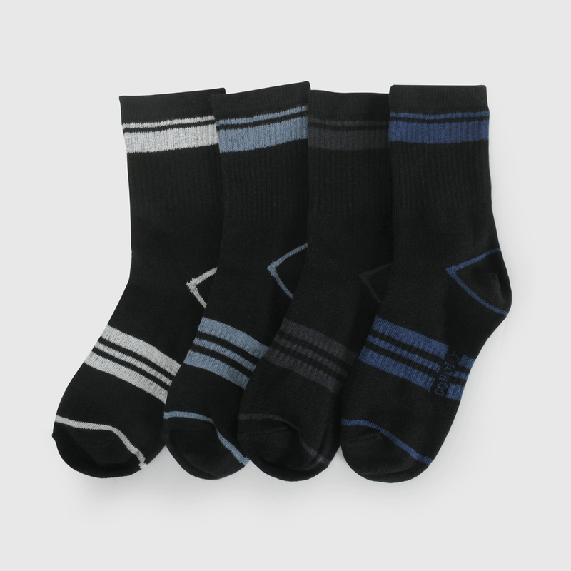 Pack Cuatro Calcetín Negro De Niño Avance talla 23/25 a 34/37