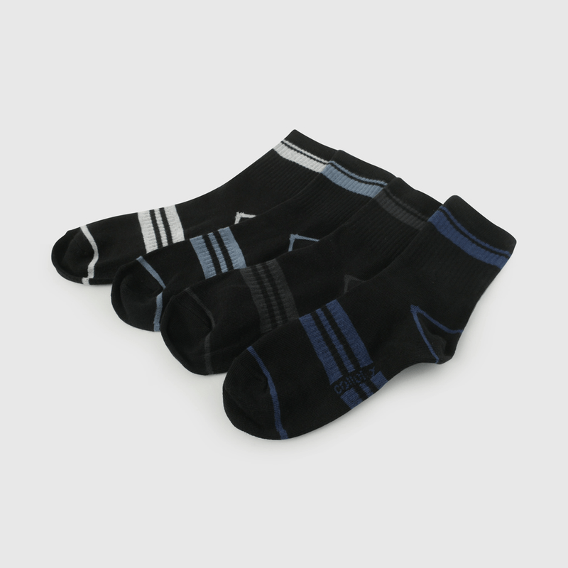 Pack Cuatro Calcetín Negro De Niño Avance talla 23/25 a 34/37