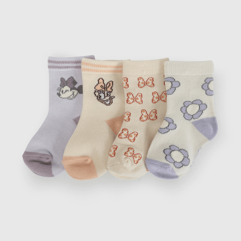 Pack Cuatro Calcetines Minnie de Niña Infantil talla 14/16 a 23/25