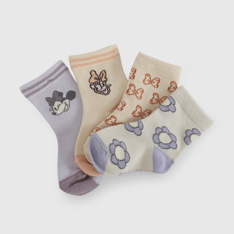 Pack Cuatro Calcetines Minnie de Niña Infantil talla 14/16 a 23/25