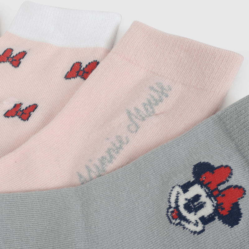 Pack Cuatro Calcetín Rosado Minnie de Niña talla 23/25 a 34/37