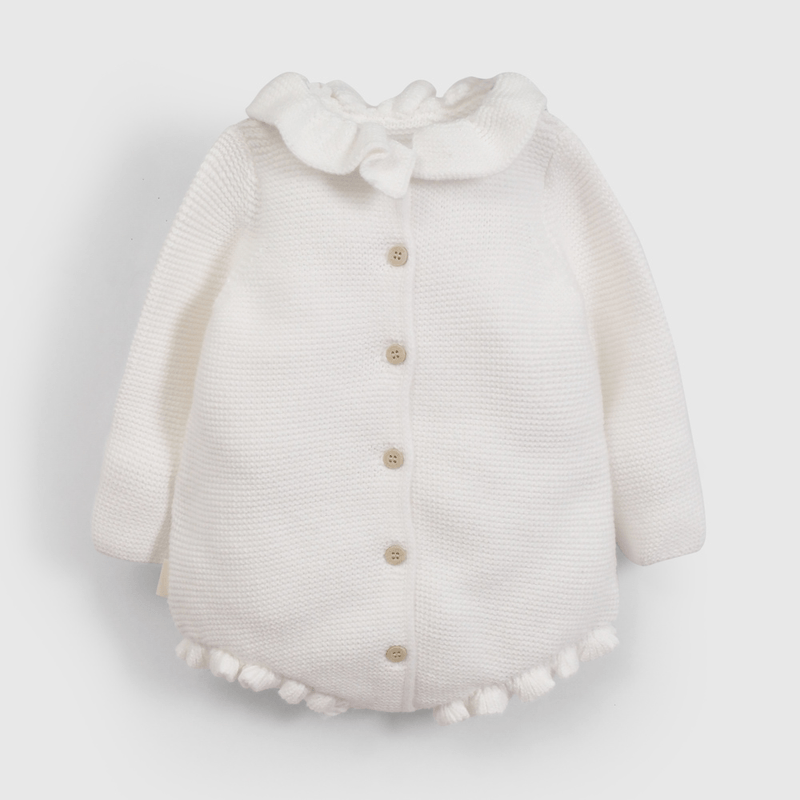 body Blanco Tejido de Niña de Bebé de New born talla RN a 6/9 M