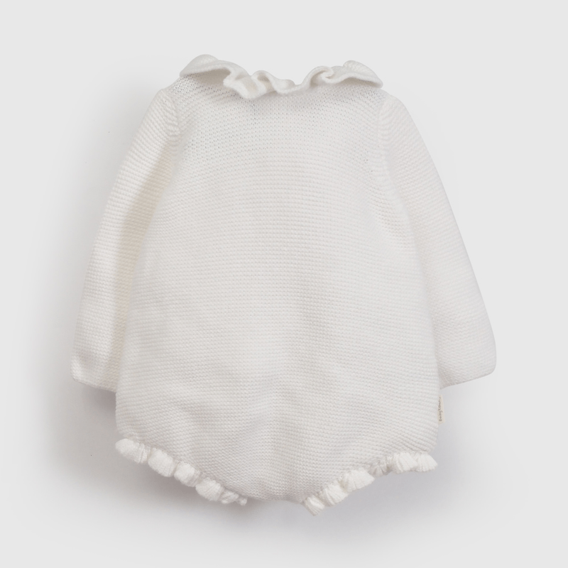 body Blanco Tejido de Niña de Bebé de New born talla RN a 6/9 M