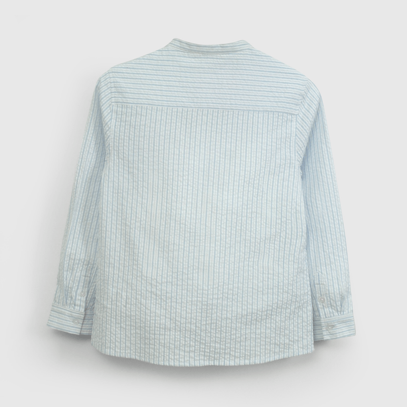 Camisa Celeste Cuello Mao de Niño talla 3 a 12 Años