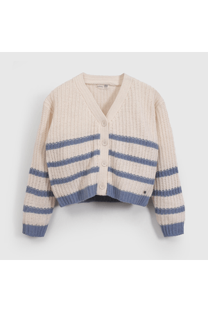 Chaleco Rayas Beige  de Niña talla 3 a 12 Años