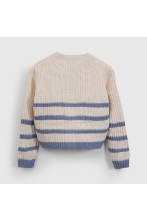 Chaleco Rayas Beige  de Niña talla 3 a 12 Años