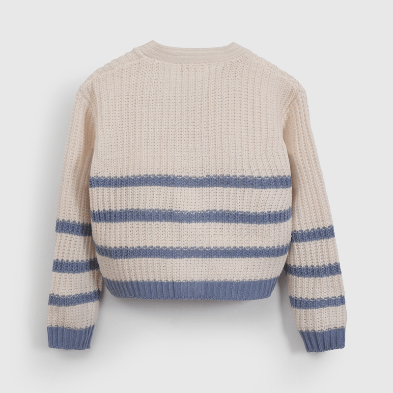 Chaleco Rayas Beige  de Niña talla 3 a 12 Años