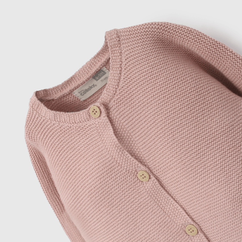 Chaleco Rosado Tejido de Bebé de New born talla RN a 6/9 M
