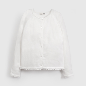 Chaleco Blanco Básico de Niña talla 3 a 12 Años