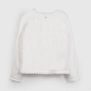 Chaleco Blanco Básico de Niña talla 3 a 12 Años