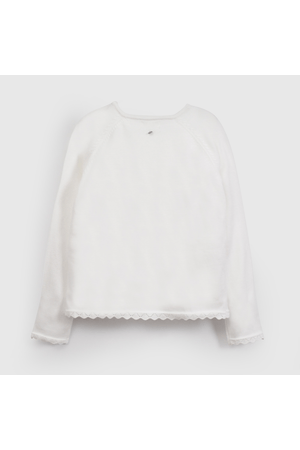 Chaleco Blanco Básico de Niña talla 3 a 12 Años