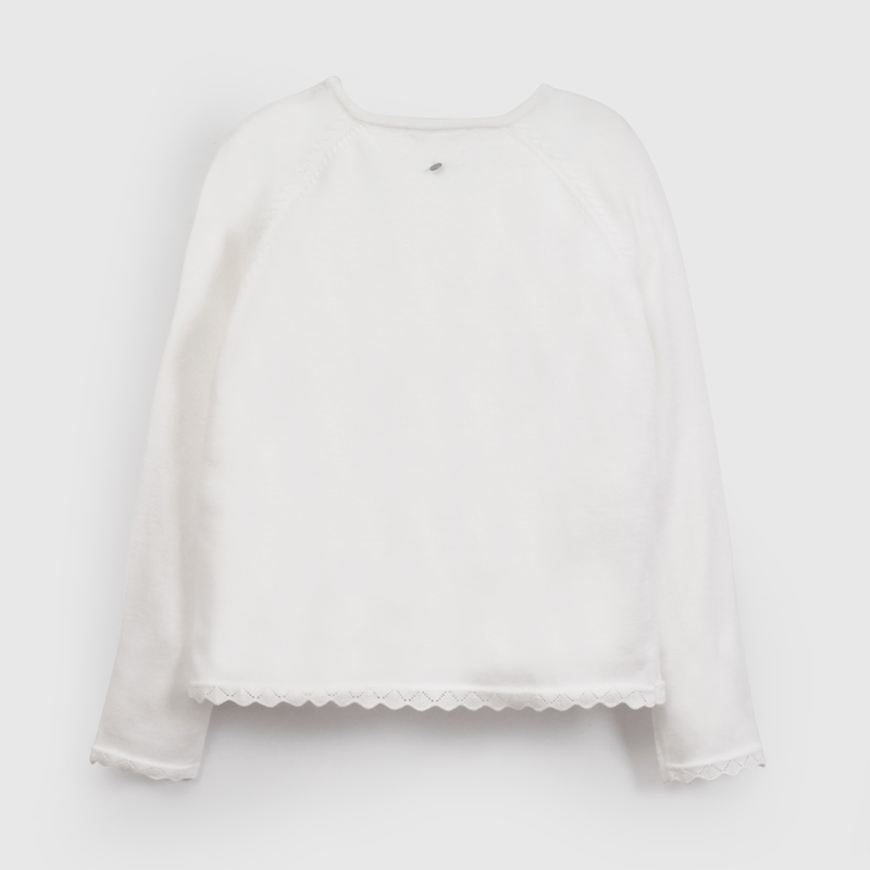 Chaleco Blanco Básico de Niña talla 3 a 12 Años