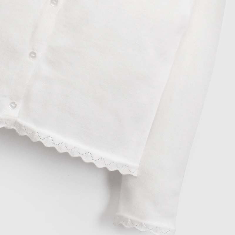 Chaleco Blanco Básico de Niña talla 3 a 12 Años