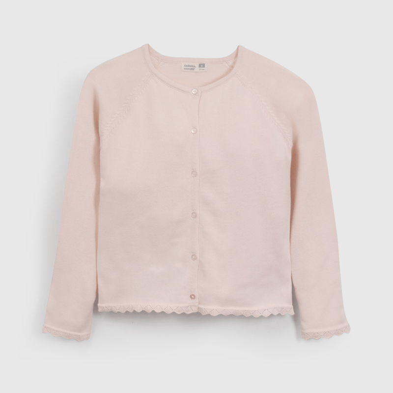 Chaleco Rosado Básico de Niña talla 3 a 12 Años