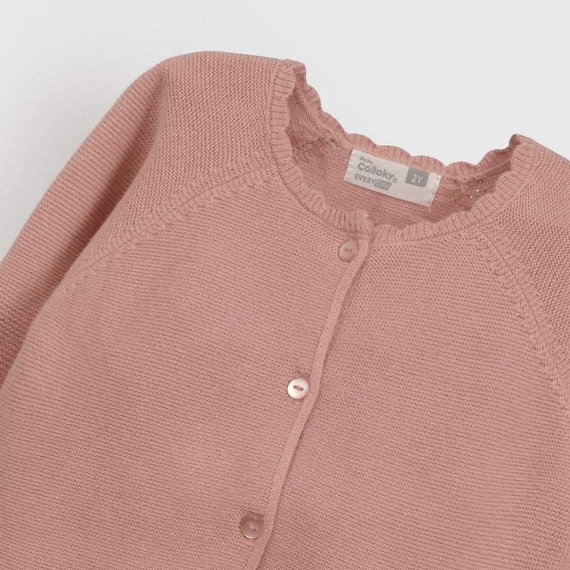 Chaleco Rosado Con Botones de Niña Infantil talla 3/6 M a 24m/36 M