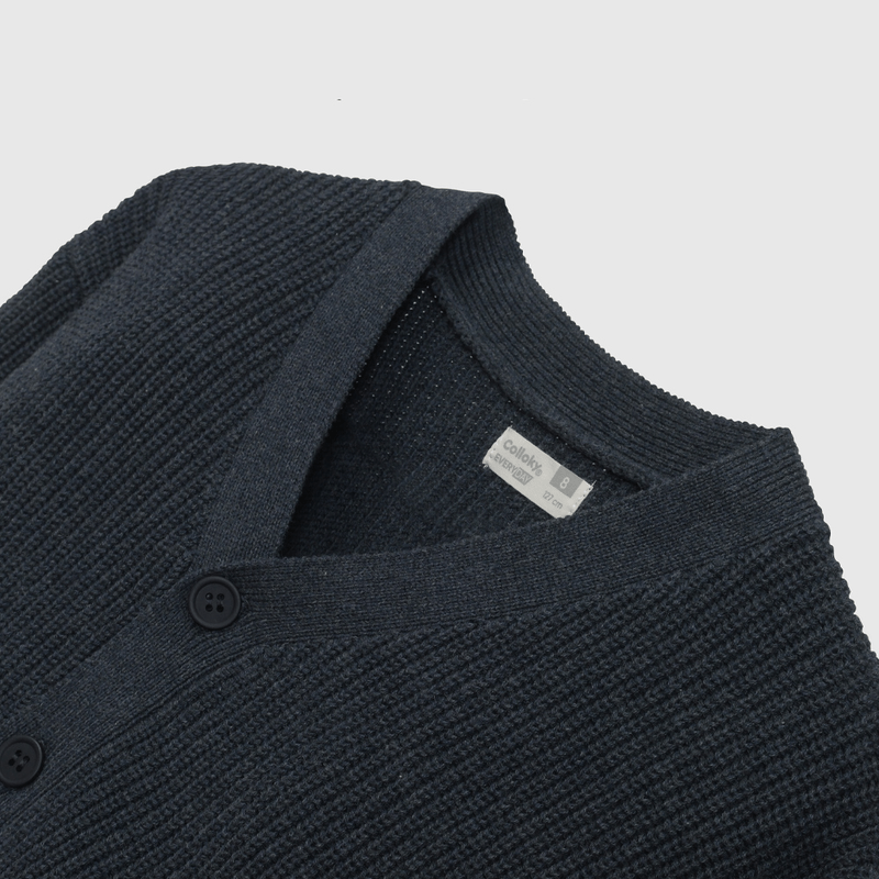 Chaleco Azul Con Botones de Niño talla 3 a 12 Años