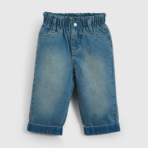 Jeans Azul  Cintura Elasticada de Niña Infantil talla 3/6 M a 24m/36 M