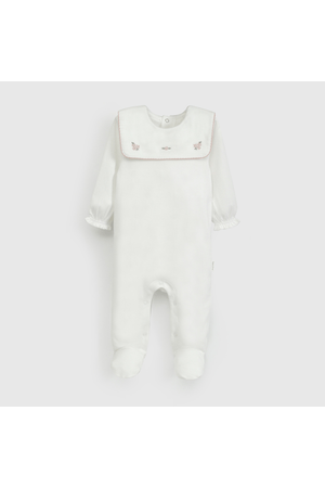 Osito Blanco Cuello Flores de Bebé de New born talla RN a 6/9 M